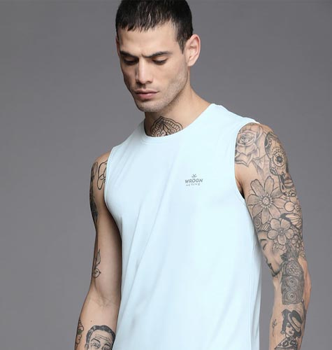 Men Blue Typography Printed Slim Fit T-shirt